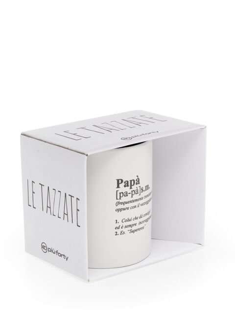 Tazza Mug DIZIONARIO PAPA' con Manico in Ceramica Bianca