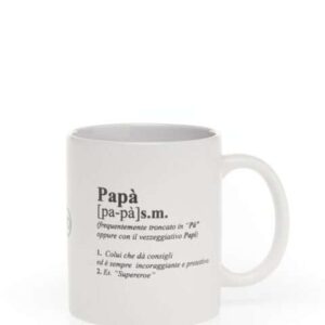 Tazza Mug DIZIONARIO PAPA' con Manico in Ceramica Bianca