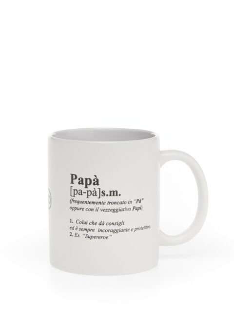 Tazza Mug DIZIONARIO PAPA' con Manico in Ceramica Bianca