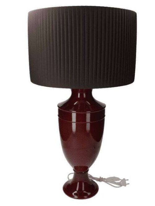Lampada in Ceramica da Tavolo Bordeaux con Paralume