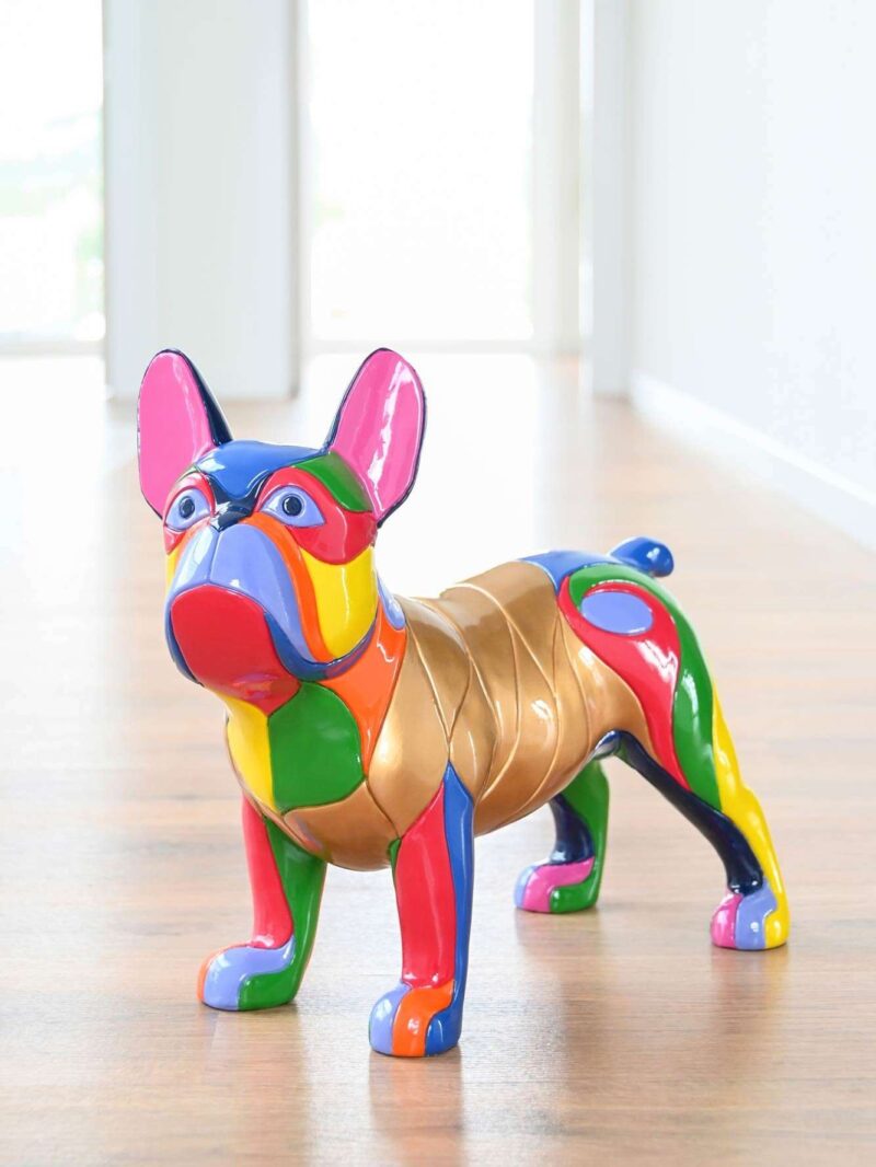 Cane Decorativo Bronzo Multicolore H36