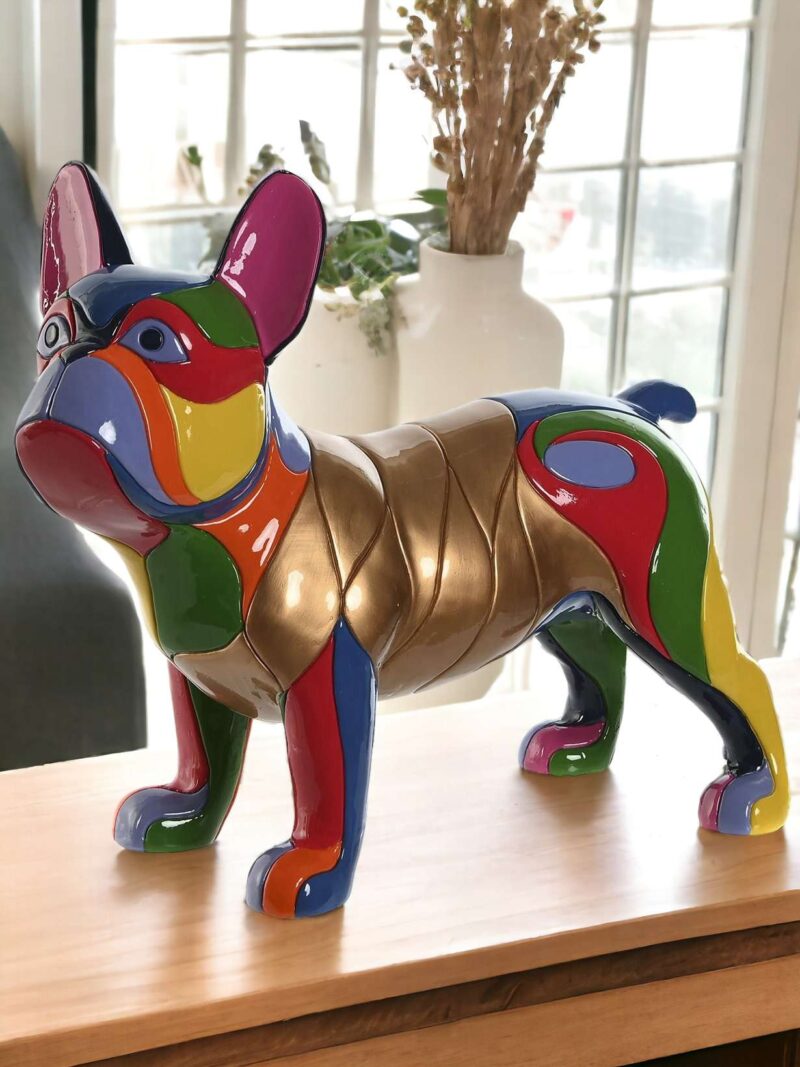 Cane Decorativo Bronzo Multicolore H36