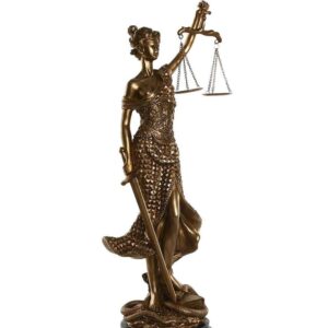 Statua Decorativa Dea della Giustizia Bronzo in Resina h62