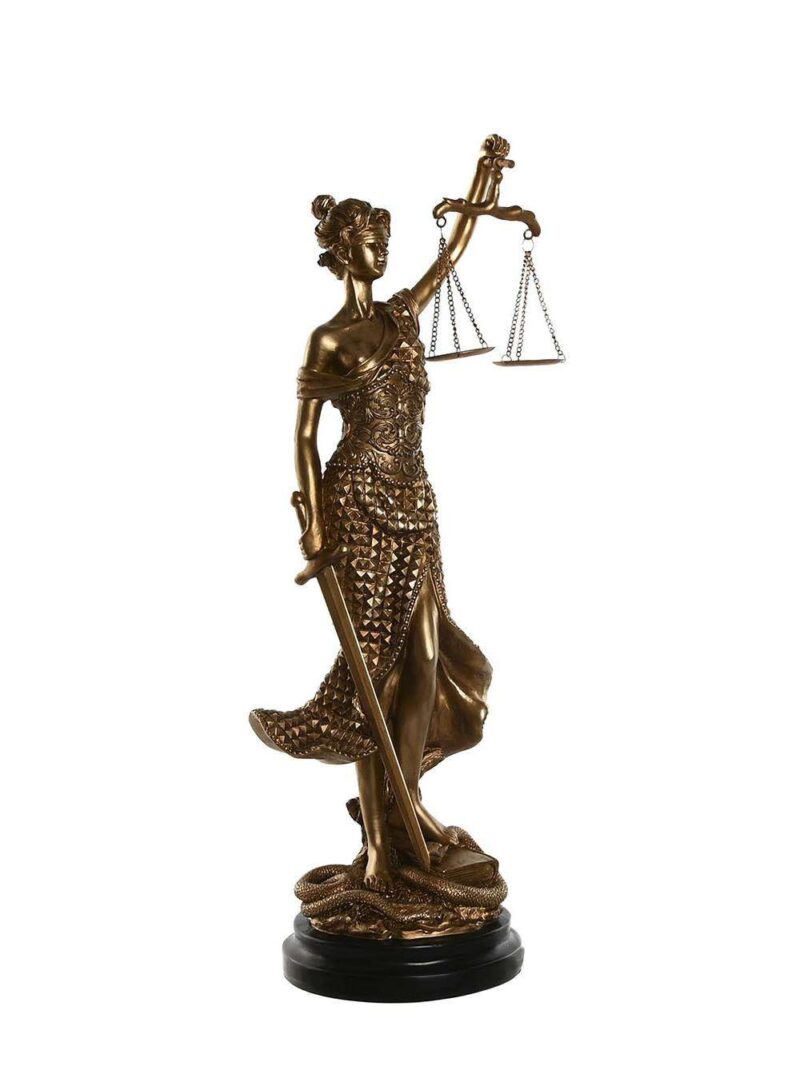 Statua Decorativa Dea Della Giustizia Bronzo In Resina H62
