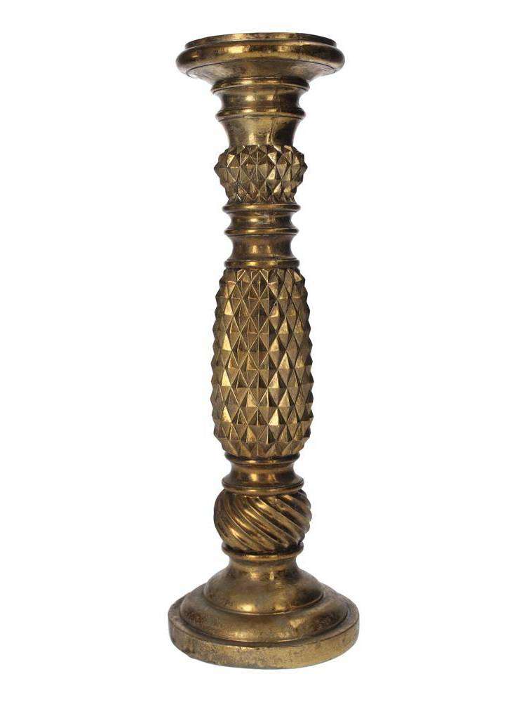 Candeliere Dorato In Resina H40 Cm