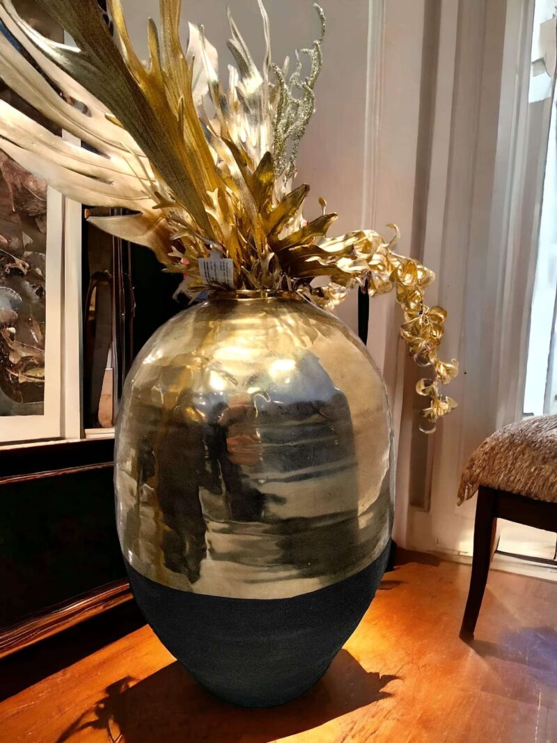 Grande Vaso Decorativo Black Gold H52