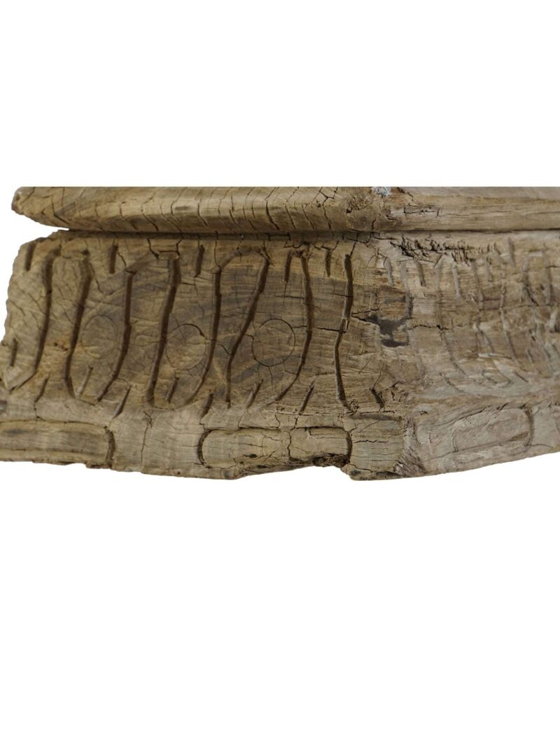 Antico Portacandela In Legno Naturale Riciclato