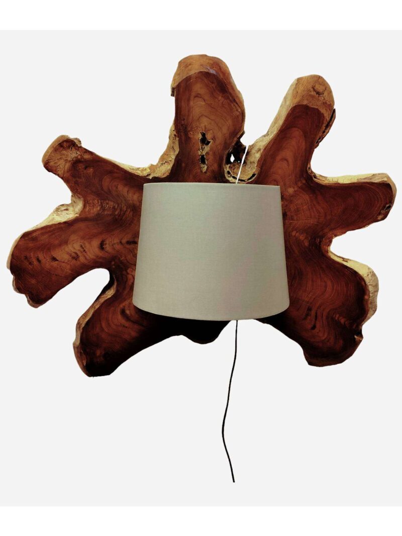 Lampada Da Muro Tree Su Tronco Di Legno Naturale 90X76
