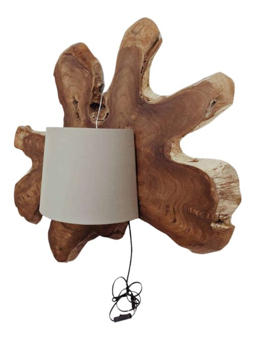 Lampada da Muro Tree su Tronco di Legno Naturale 90x76
