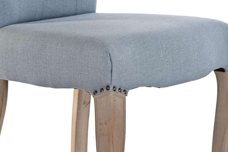 Sedia Lino Celeste Rubberwood Con Tiratore H101