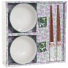 Set Sushi 6 Pezzi In Porcellana E Bacchette Legno-Verde 25X25