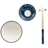 Set Sushi 8 Pezzi In Porcellana E Bamboo Azzurro 34X30
