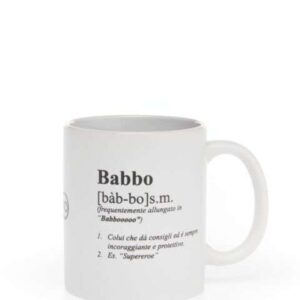 Tazza Mug DIZIONARIO BABBO con Manico in Ceramica Bianca