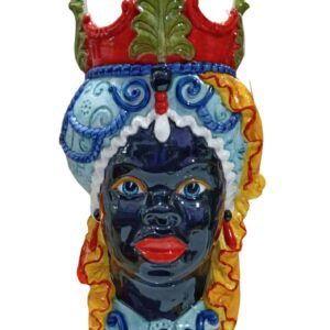 Vaso Testa di Donna Mori Siciliani Dipinta a Mano in Ceramica