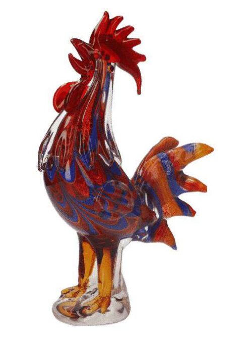 Gallo Decorativo in Vetro Hand Made