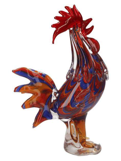 Gallo Decorativo In Vetro Hand Made
