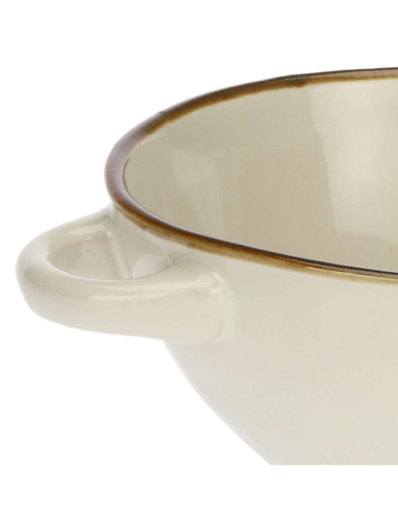 Concerto Ciotola Zuppa Con Manici Avorio Rose E Tulipani