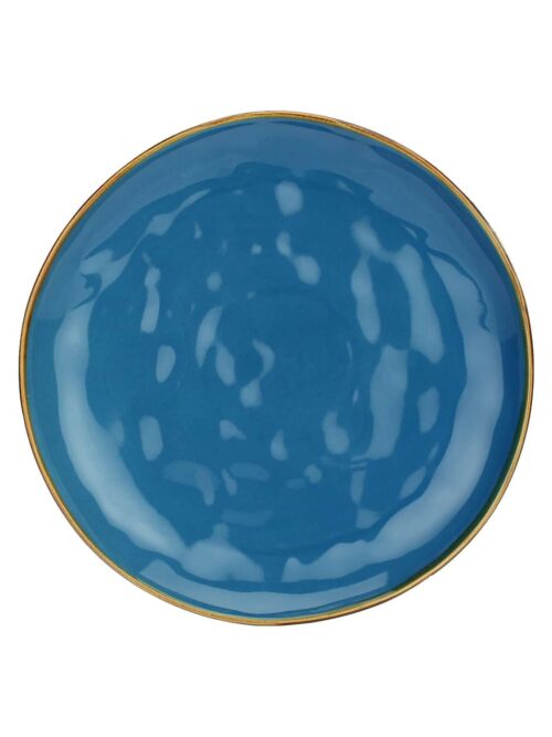 Concerto Piatto Piano 27 cm Blu Avio Rose e Tulipani