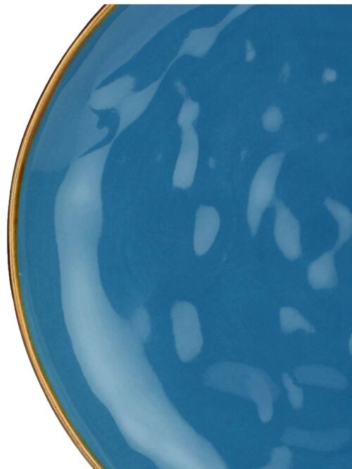 Concerto Piatto Piano 27 cm Blu Avio Rose e Tulipani