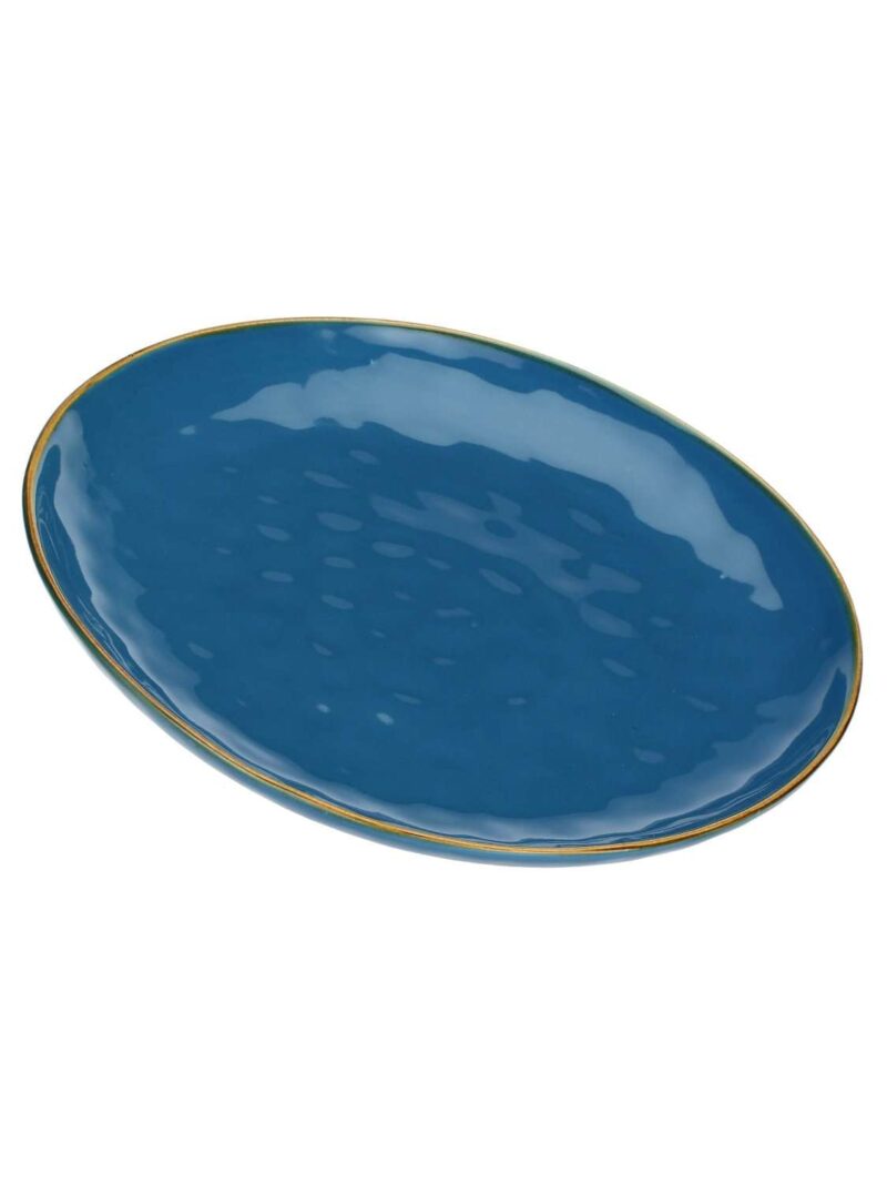 Concerto Vassoio Rotondo 32 Cm Blu Avio Rose E Tulipani