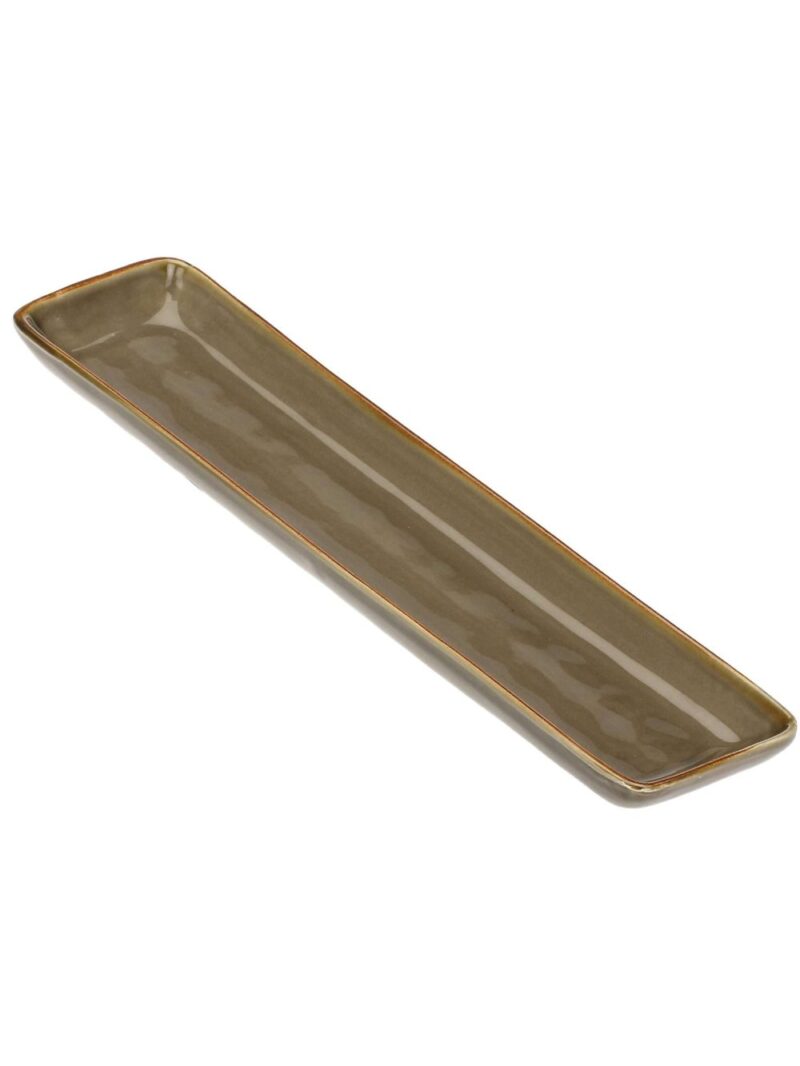 Vassoio Ceramica Rettangolare Tortora 32X8 Cm - Serie Concerto Di Rose &Amp; Tulipani: Gusto E Raffinatezza Ogni Giorno