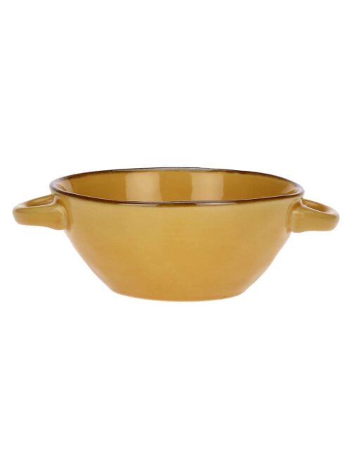 Ciotola Zuppa Ceramica Ocra con Manici