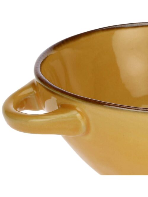 Concerto Ciotola Zuppa con Manici Ocra Rose e Tulipani