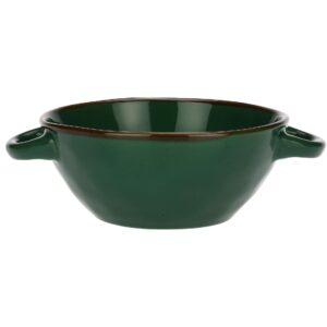 Ciotola Zuppa Ceramica Verde Bosco con Manici