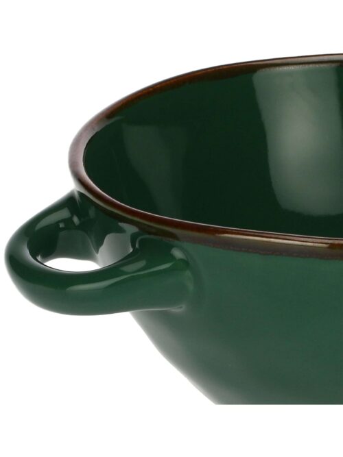 Concerto Ciotola Zuppa con Manici Verde Bosco Rose e Tulipani
