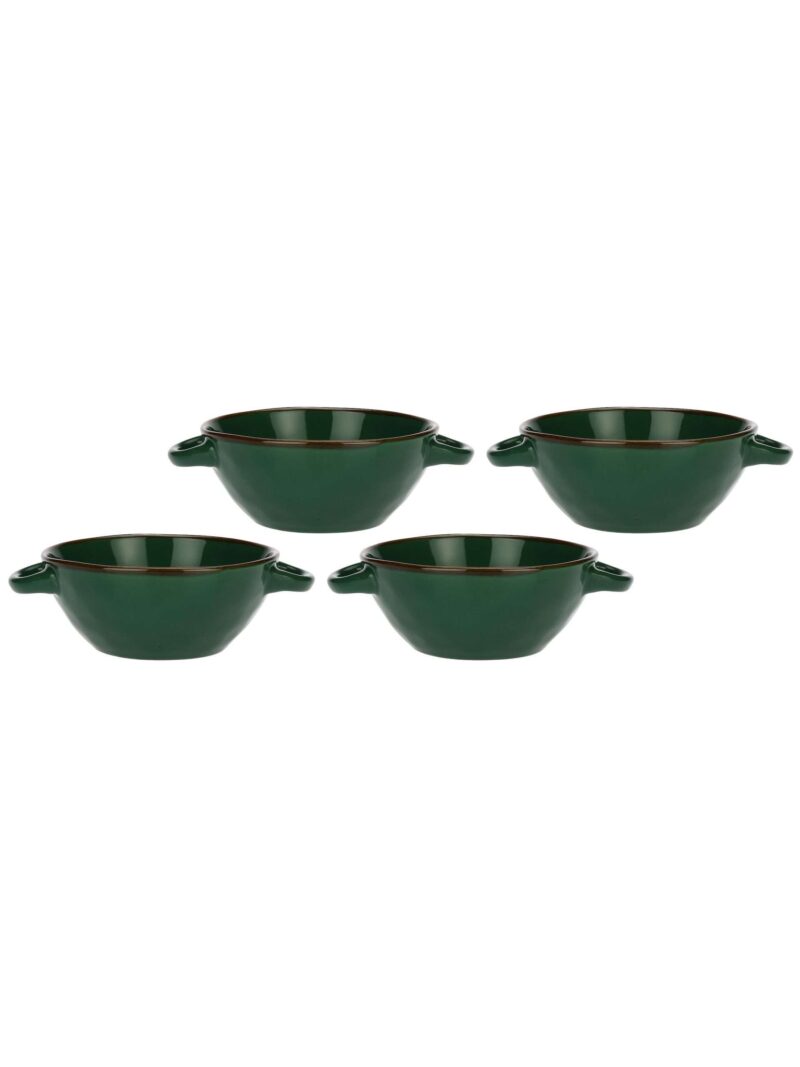 Concerto Ciotola Zuppa Con Manici Verde Bosco Rose E Tulipani