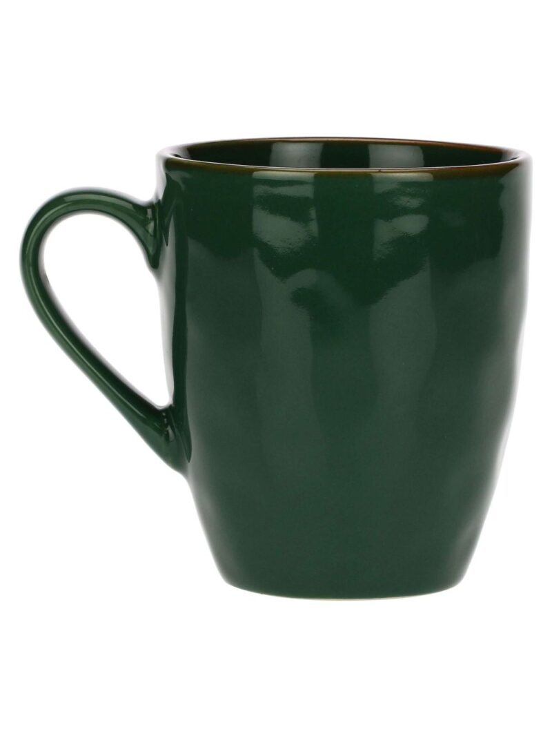 R135200149-02 Tazza Mug In Ceramica Verde Bosco 430 Cc - Serie Concerto Di Rose &Amp; Tulipani: Gusto E Raffinatezza Ogni Giorno