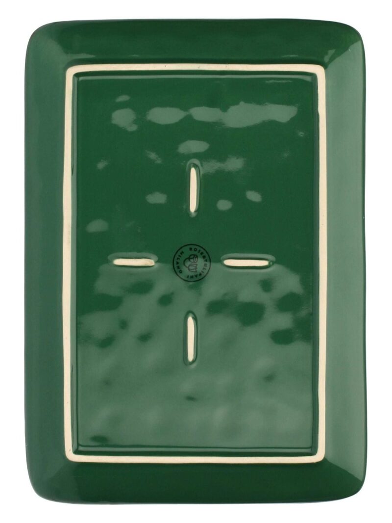 Vassoio Rettangolare Verde Bosco Ceramica 19X27 – Serie Concerto Di Rose &Amp; Tulipani: Gusto E Raffinatezza Ogni Giorno