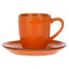 Tazzina Da Caffè Arancio Con Piattino In Ceramica