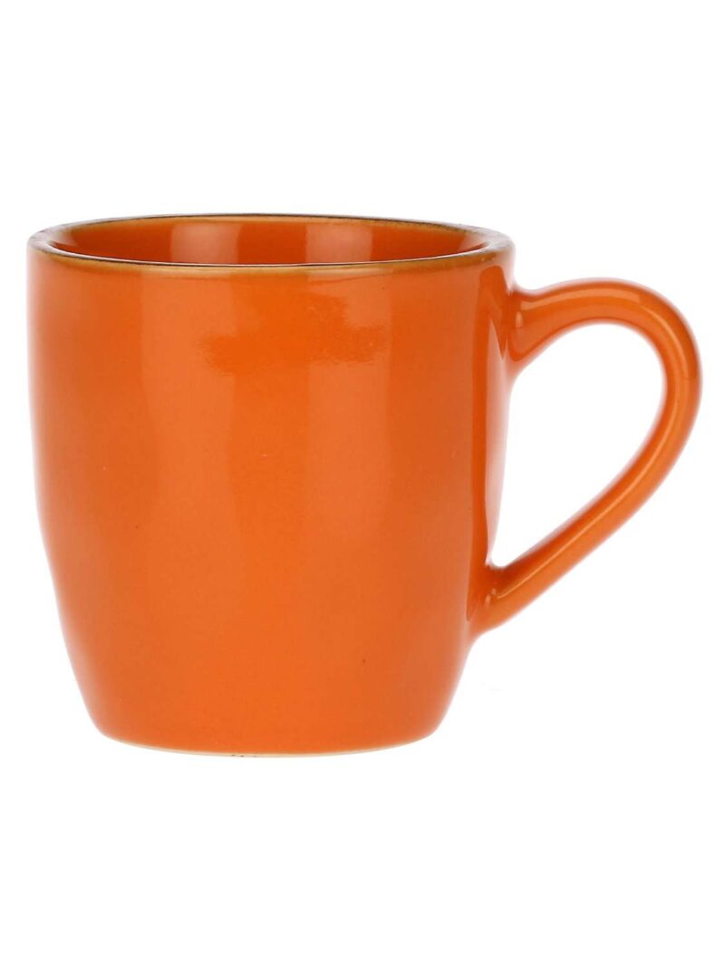 Tazzina Da Caffè Arancio Con Piattino In Ceramica