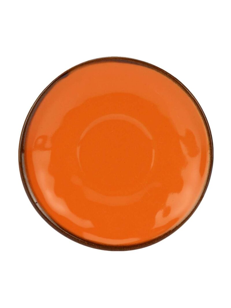 Tazzina Da Caffè Arancio Con Piattino In Ceramica