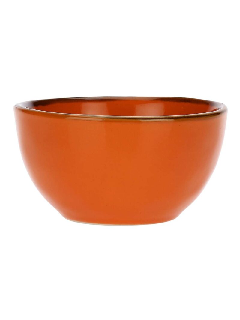 Ciotola Zuppa Ceramica Arancio Con Manici