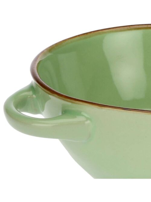 Ciotola Zuppa Ceramica Te' Verde con Manici