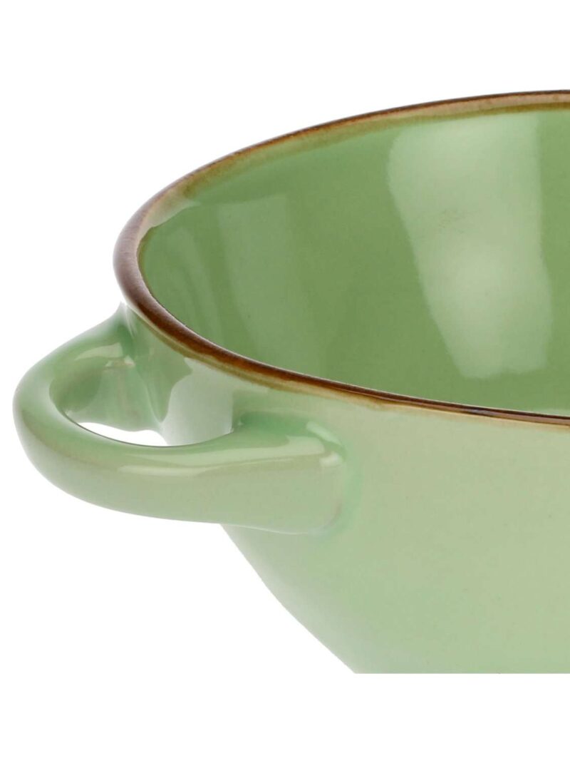 Ciotola Zuppa Ceramica Te' Verde Con Manici