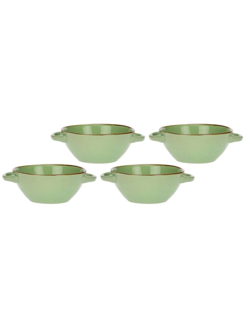 Ciotola Zuppa Ceramica Te' Verde Con Manici