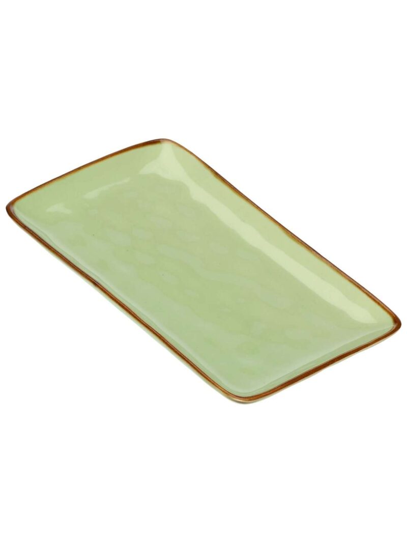 Vassoio Rettangolare Te' Verde Ceramica 19X27