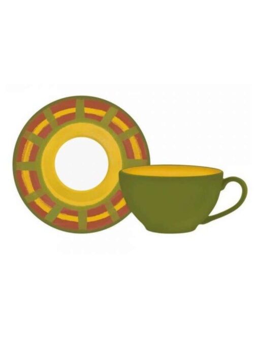 Tazza Colazione Cozy Cottage con Piattino – di Rose & Tulipani: Gusto e Raffinatezza Ogni Giorno