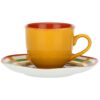Tazzine Caffè Con Piattino Gialle Cottage Rose E Tulipani
