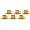 Tazzine Caffè Con Piattino Gialle Cottage Rose E Tulipani