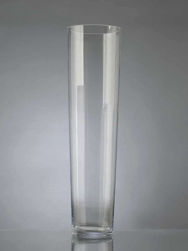 Vaso In Vetro Trasparente Conico Alto 70 Cm
