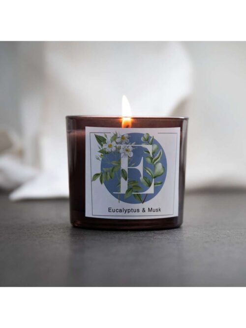 Eucalyptus e Musk Candela Profumata in Bicchiere
