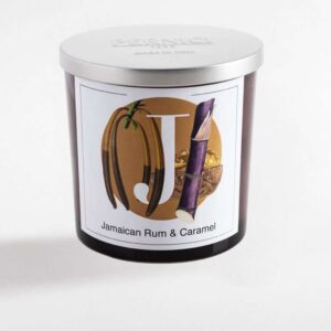 Jamaican Rum e Caramel Candela Profumata in Bicchiere
