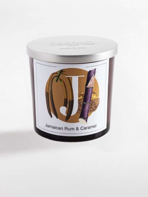 Jamaican Rum e Caramel Candela Profumata in Bicchiere