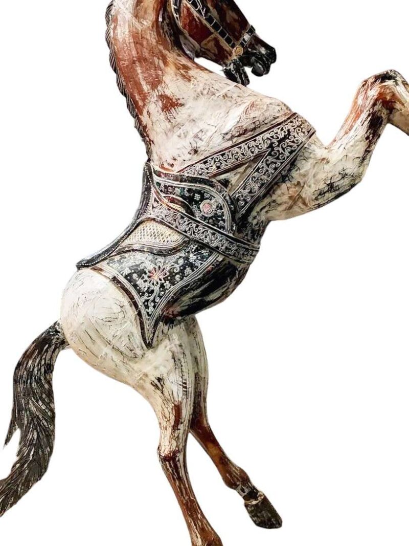 Cavallo Rampante Intagliato A Mano