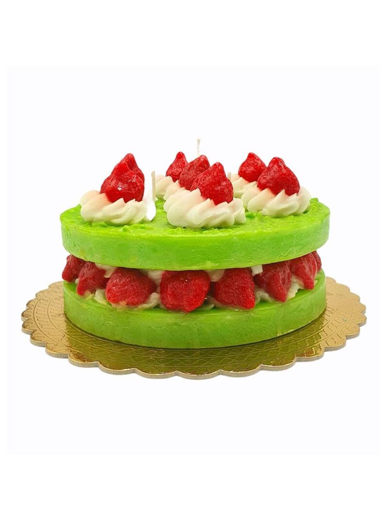 Candela A Forma Di Torta Con Fragole