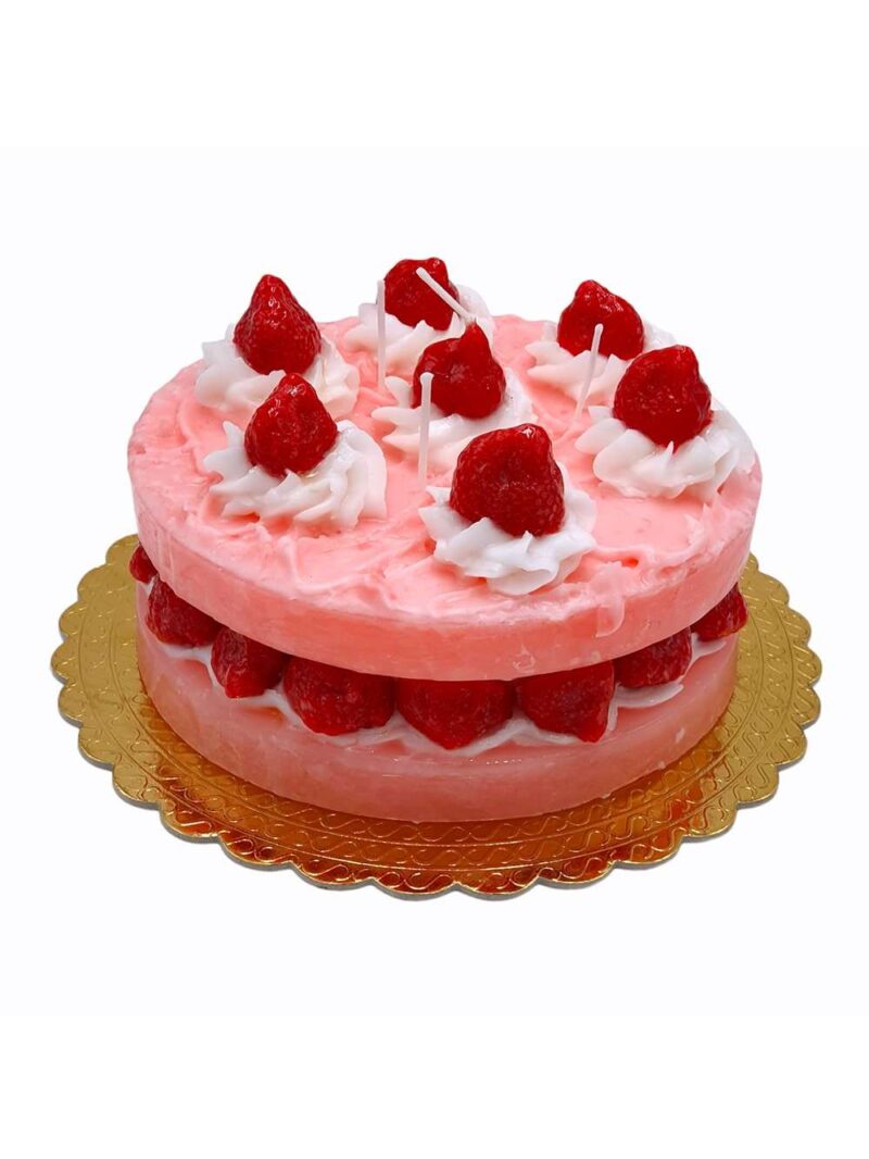 Candela A Forma Di Torta Con Fragole